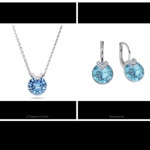 Gorgeous Bella earrings necklace set rhodium plated in cobalt blue